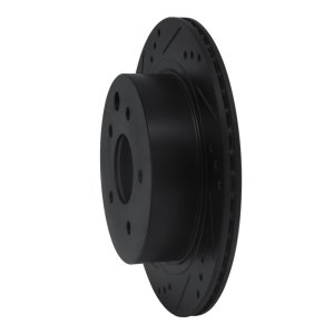 Infiniti M45 Brake Rotor (1) - Rear Left - R1 Concepts - Drilled & Slotted - Black - `02-`06